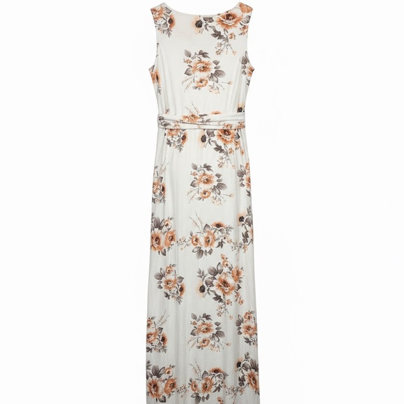 12pm Mon Ami neutral floral maxi women’s size large - Picture 2 of 2